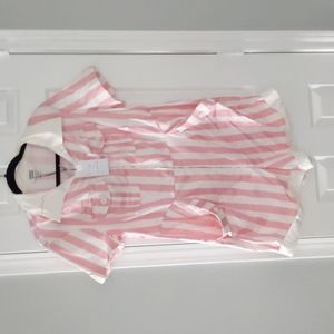 Unique Vintage Mia Pink and White Striped Romper